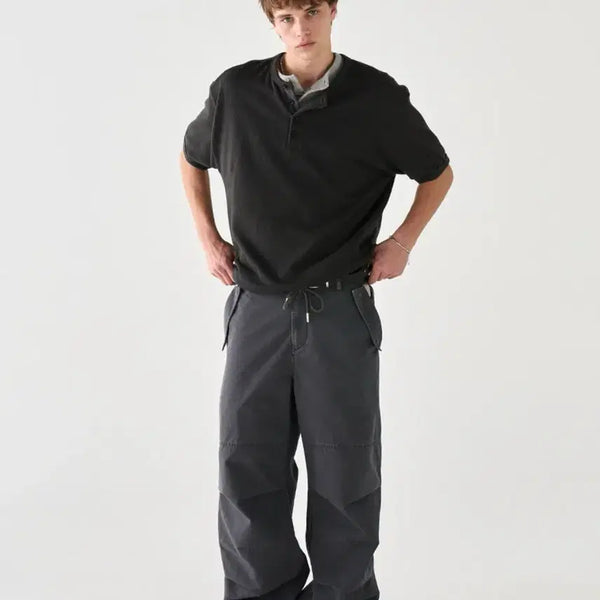 [BUNJANG] Noun Washed Panel Pants Charcoal / (1) 노운 워시드 패널 팬츠 차콜