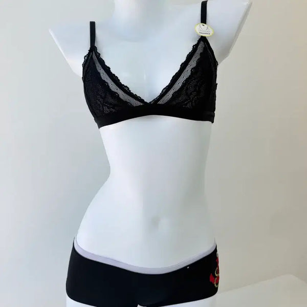 [BUNJANG] Floral Lace Bralette - Black (XS-S) / [새상품]레이스 브라렛 (xs-s)