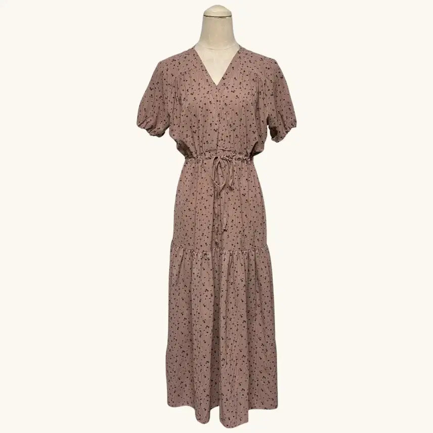 [BUNJANG] Flower Puff Short Sleeve Dress / 1698 플라워 퍼프 반팔원피스