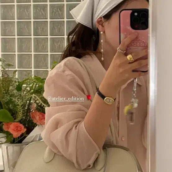 [BUNJANG] Atelier Edition Sheer Material Pink Shirt / 새상품)아뜰리에에디션 셔츠