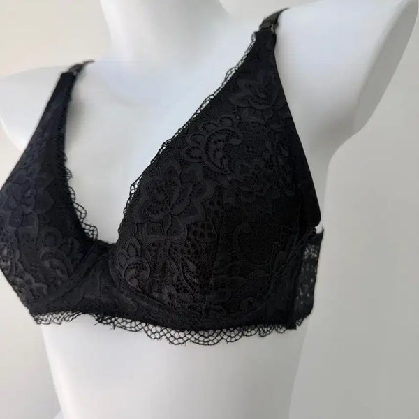 [BUNJANG] V-Neck Lace Bralette - Black, Size M / [새상품]핏 강추 ! 브이넥 레이스 브라렛 M