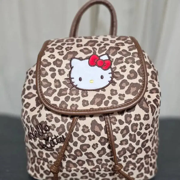 [BUNJANG] Hello Kitty Leopard Print Backpack Bag / 헬로키티 키티 호피 백팩 가방