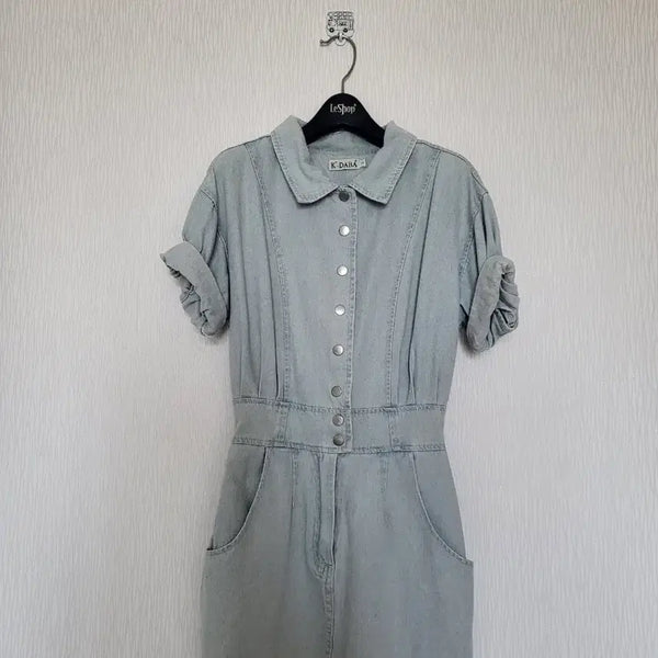 [BUNJANG] K DARA Haelven Denim Midi Dress / K DARA 하벤느청윈피스(착샷)