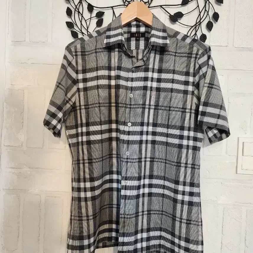 [BUNJANG] Daks Check Short Sleeve Shirt / 닥스 체크 반팔 셔츠