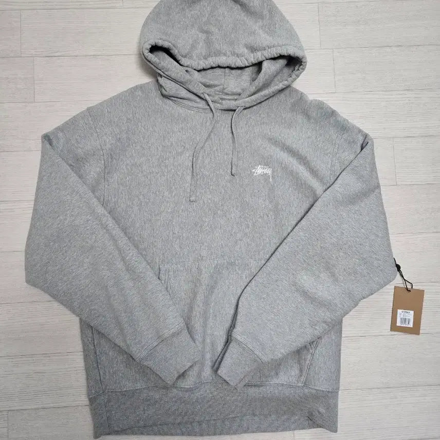 [BUNJANG] Stussy Stock Logo Hoodie Grey / [정품] 스투시 스탁 로고 후드 (Stussy)
