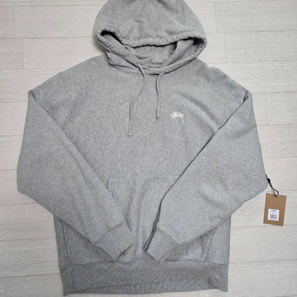 [BUNJANG] Stussy Stock Logo Hoodie Grey / [정품] 스투시 스탁 로고 후드 (Stussy)