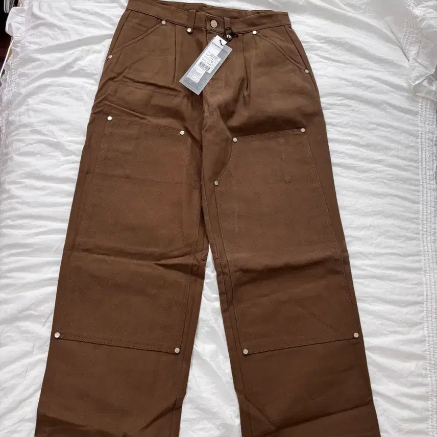 [BUNJANG] The Vinyl House Stitch Double Knee Work Pants Brown L / 더바이닐하우스 스티치 더블니 워크팬츠 브라운 L 새상품