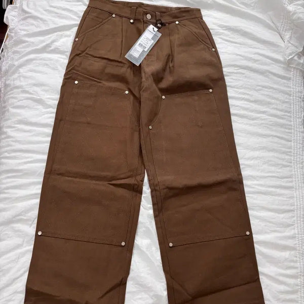[BUNJANG] The Vinyl House Stitch Double Knee Work Pants Brown L / 더바이닐하우스 스티치 더블니 워크팬츠 브라운 L 새상품