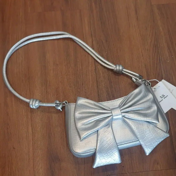 [BUNJANG] Silver Ribbon Mini Bag / 실버 리본 가방 미니백