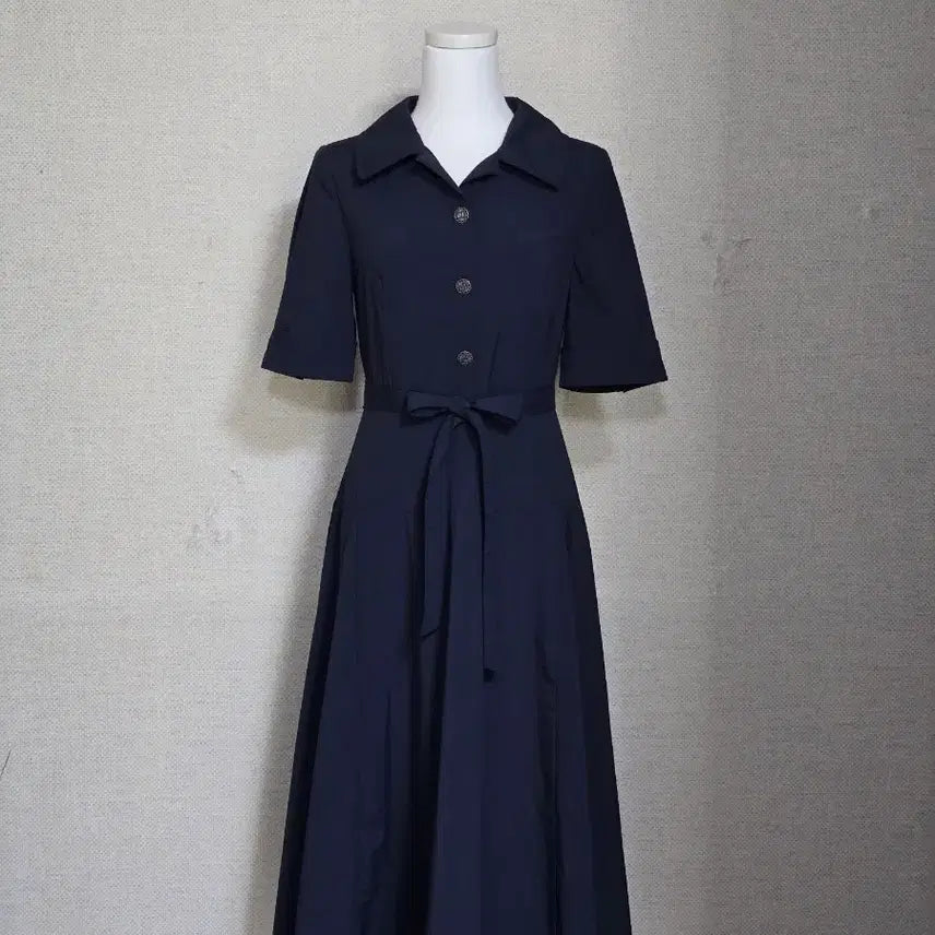 [BUNJANG] M-Sense Long Navy Anorak Material Dress (Size 55) / 미센스 바스락 롱원피스(55)