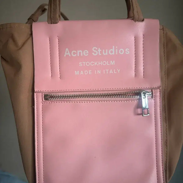 [BUNJANG] Acne Studios Pink Beige Tote Bag / 아크네스튜디오 핑크 베이지 토드백