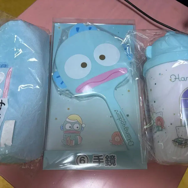[BUNJANG] Hangyodon Atari Kuji Stationery Holder, Mirror, and Water Bottle Set / 한교동 아타리쿠지 7등상 필통 6등상 거울 8등상 물통