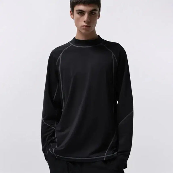 [BUNJANG] Musinsa Standard City Leisure Structured Mock Neck Long Sleeve T-Shirt Black XL / 무신사스탠다드 시티 레저 스트럭처드 모크 넥 긴팔 티셔츠 블랙 XL
