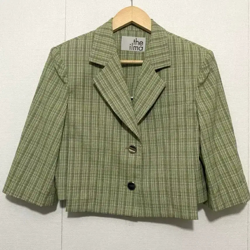 [BUNJANG] Theilma Check Cropped Jacket / 더일마 체크 크롭 자켓
