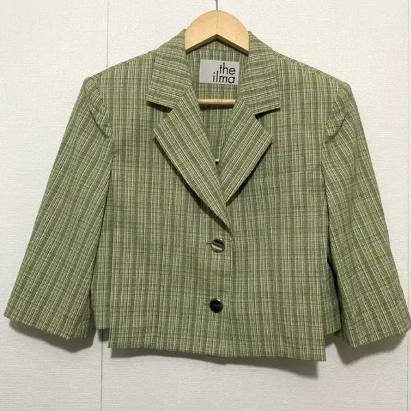 [BUNJANG] Theilma Check Cropped Jacket / 더일마 체크 크롭 자켓