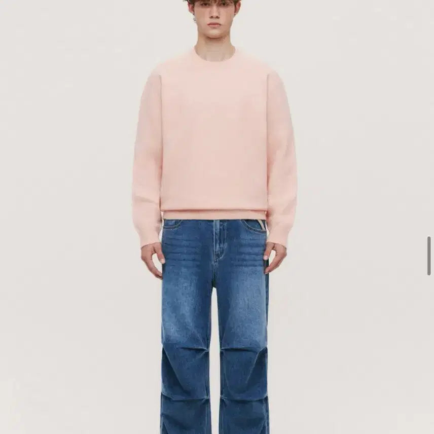 [BUNJANG] Suare Daily Round Knit Pink M / 수아레 데일리 라운드 니트 핑크 m