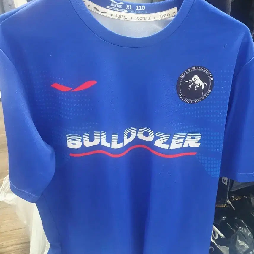 [BUNJANG] Bulldozer Logo T-Shirt XL (110) Blue / 불도저 반팔티 XL 110 블루