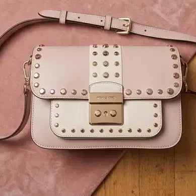 [BUNJANG] Michael Kors Blakely Studded Two-Tone Leather Crossbody Bag / [정품/상태최상] 마이클코어스 블레이클리 스터드 투톤 가죽 크로스백