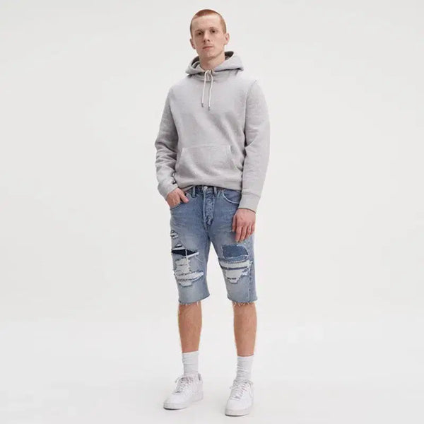 [BUNJANG] Levi's Engineered Jeans 502 Distressed Stretch Denim Shorts / 36인치 리바이스 LEJ 502 엔지니어드 데미지 스판 밴딩 청반바지