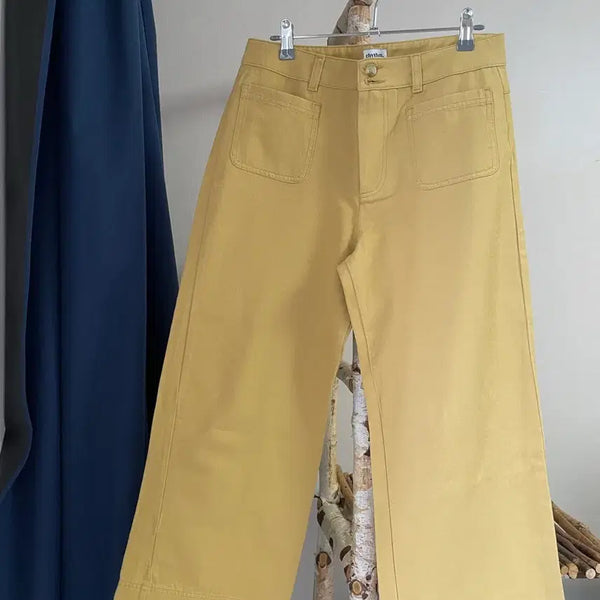 [BUNJANG] Rhythm Wide Cotton Pants Muted Yellow Mustard AUS 10 / 리듬(Rhythm) 와이드 코튼 팬츠 뮤트 옐로우 머스타드 AUS10