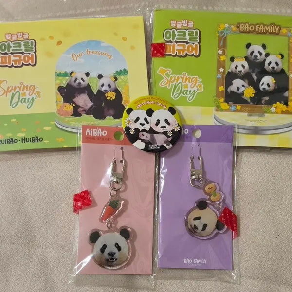 [BUNJANG] Everland Bao Family Bundle Set Acrylic Figure & Mini Keychain / 에버랜드 바오패밀리 굿즈일괄