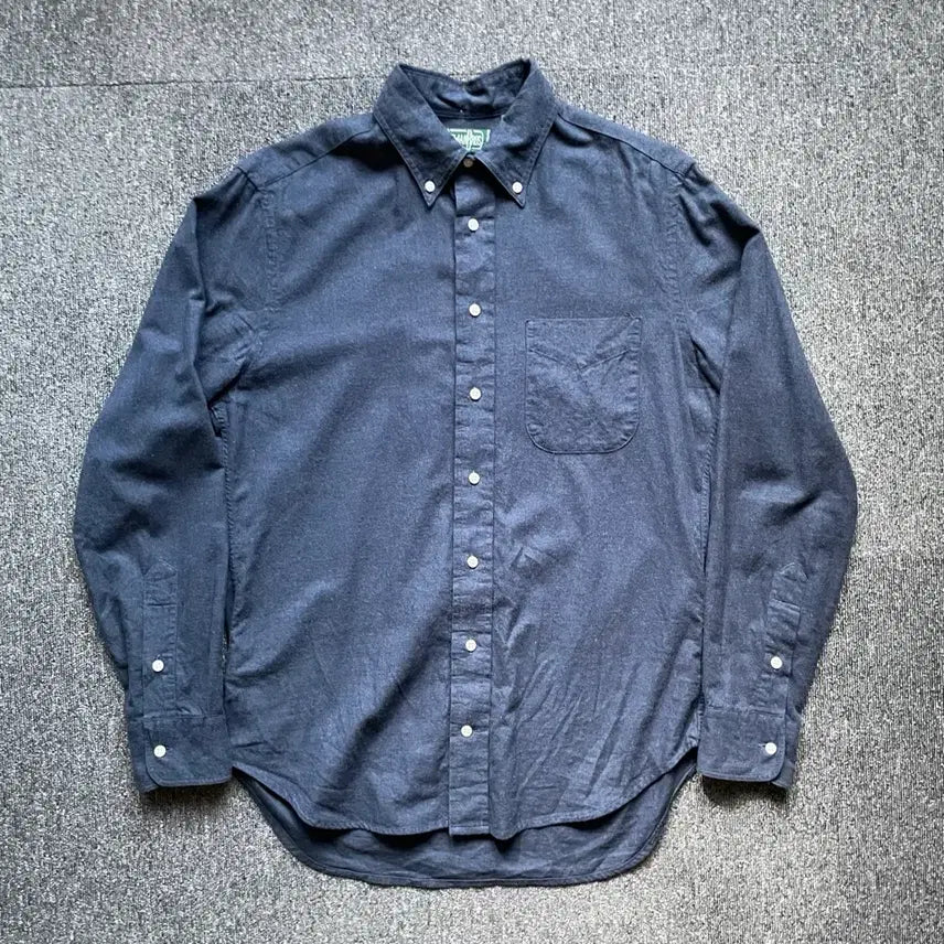 [BUNJANG] Gitman Vintage 100% Cotton Flannel Button-Down Shirt Navy / 깃먼 빈티지 코튼 플란넬 버튼다운 셔츠 네이비 M(짓먼인디비주얼폴로브룩스