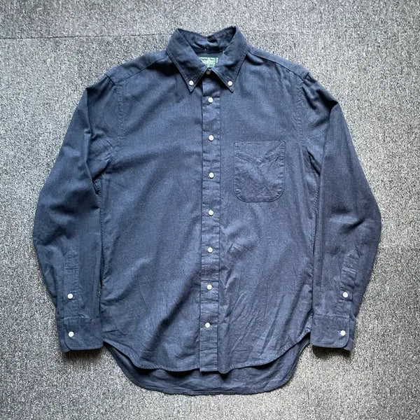 [BUNJANG] Gitman Vintage 100% Cotton Flannel Button-Down Shirt Navy / 깃먼 빈티지 코튼 플란넬 버튼다운 셔츠 네이비 M(짓먼인디비주얼폴로브룩스