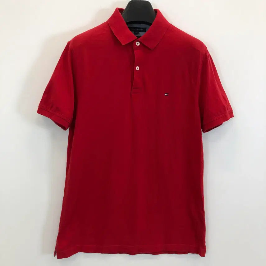 [BUNJANG] Tommy Hilfiger Embroidered Logo Polo T-Shirt L Red / 타미힐피거 자수로고 폴로카라티 L 레드