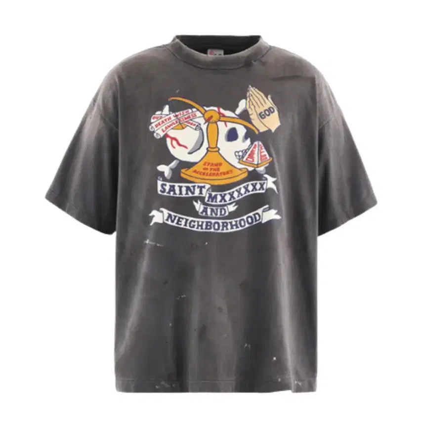 [BUNJANG] Saint Michael x Neighborhood Frat T-Shirt (XXL) / [XXL] 세인트미카엘 x 네이버후드 프레이티셔츠 새상품