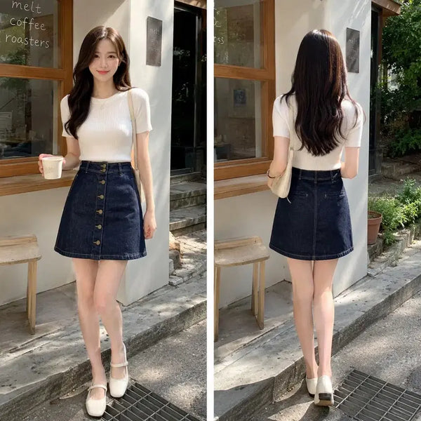 [BUNJANG] Maje Denim Skirt Navy 25 / 마쥬 데님스커트 네이비 25