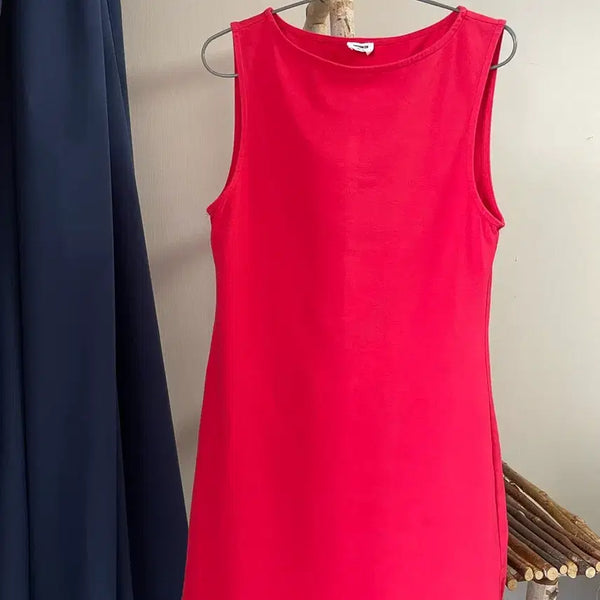 [BUNJANG] Cotton On True Cherry Red Sleeveless Mini Dress / 코튼온 트루 체리 레드 슬리브리스 미니 원피스