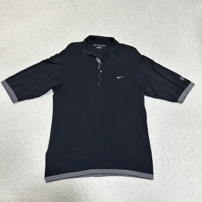 [BUNJANG] Nike Tiger Woods Golf Knit Polo Shirt - Medium / 나이키 타이거우즈 골프 반팔 카라넥 니트 m 95