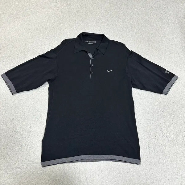 [BUNJANG] Nike Tiger Woods Golf Knit Polo Shirt - Medium / 나이키 타이거우즈 골프 반팔 카라넥 니트 m 95