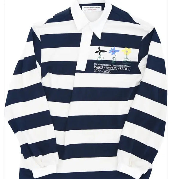 [BUNJANG] TheMovvy Stripe Polo Shirt Size S / 더뮤비 스트라이프 카라티 s size