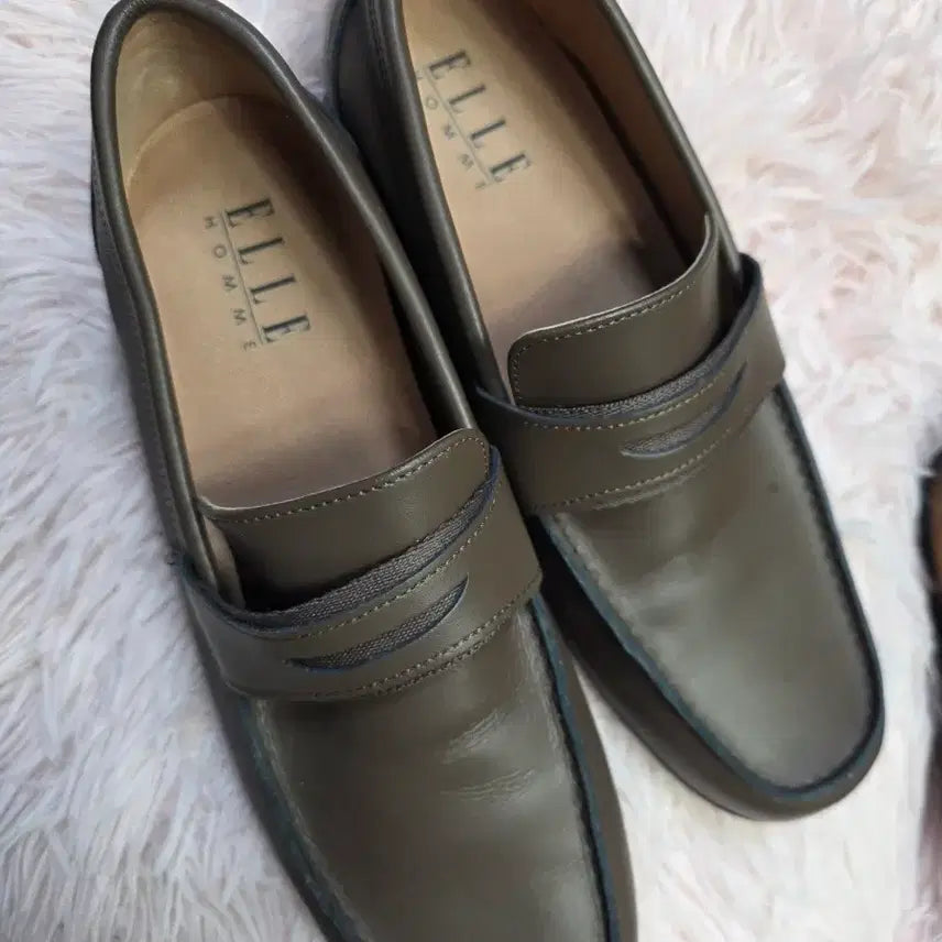 [BUNJANG] Elle Homme Leather Loafers Khaki 260 / 엘르. 260  가죽 로퍼 카키색구두  상태좋아요 8만9천남자신발