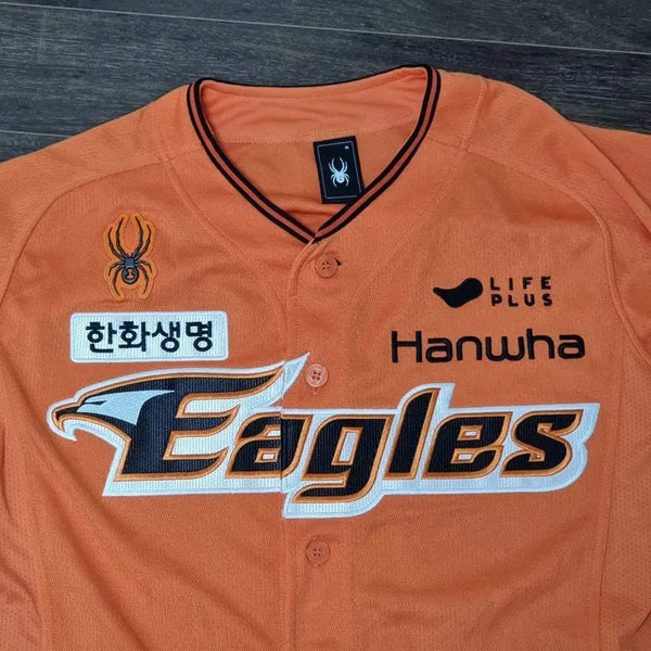 [BUNJANG] Hanwha Eagles 2024 V1 Spider Authentic Away Orange Jersey Size 95 / 한화 이글스 24 v1 스파이더 어센틱 어웨이 주황 유니폼 95 노마킹