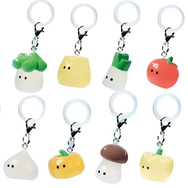 [BUNJANG] Vegetable Mezushi Mini Charm Gacha Keyring (Tomato, Mushroom, Corn, Green Onion) / [당일발송]야채 메지루시 미니참 가챠 키링 토마토 버섯 옥수수 대파 일본