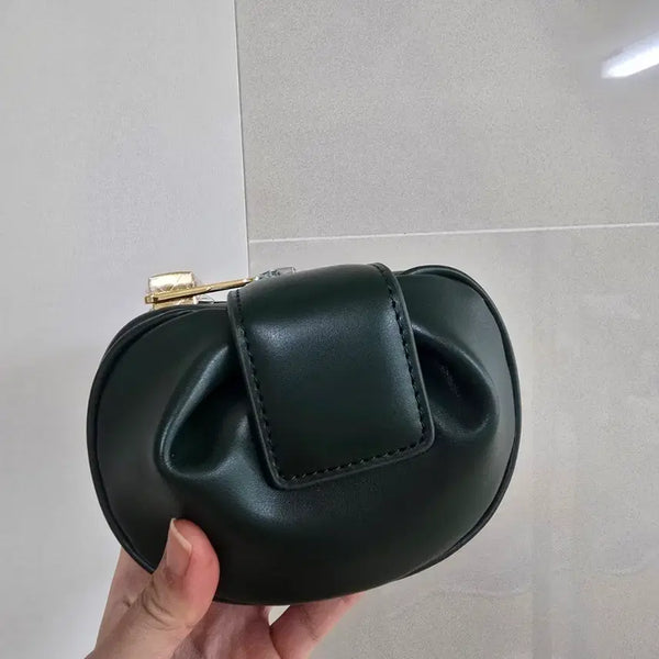 [BUNJANG] Genuine Leather Dumpling Clutch Bag / 새상품 소가죽 만두 클러치백