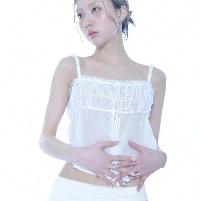 [BUNJANG] Pain Or Pleasure Ariel Top White / 페인오어플레져 아리엘탑 화이트