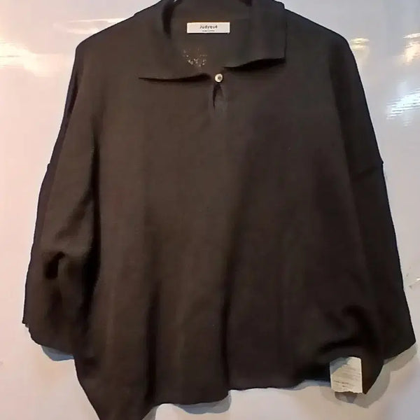 [BUNJANG] Judy Q Black Collar Knit / 주디큐 블랙 카라 니트