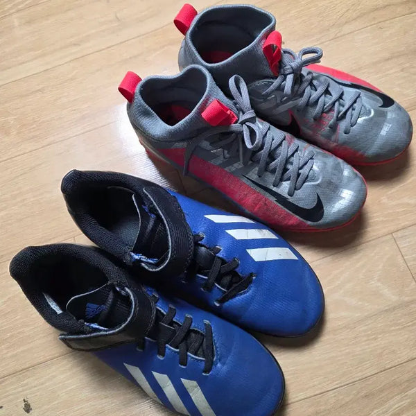 [BUNJANG] Nike Soccer Cleats 200mm Grey/Red / 나이키 축구화 200m아디다스210 그레이/블루 일괄  상태좋아요