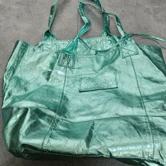 [BUNJANG] Ecatrina Feather Leather Tote Bag - Mint / 이카트리나 깃털백  레더 토트백 민트