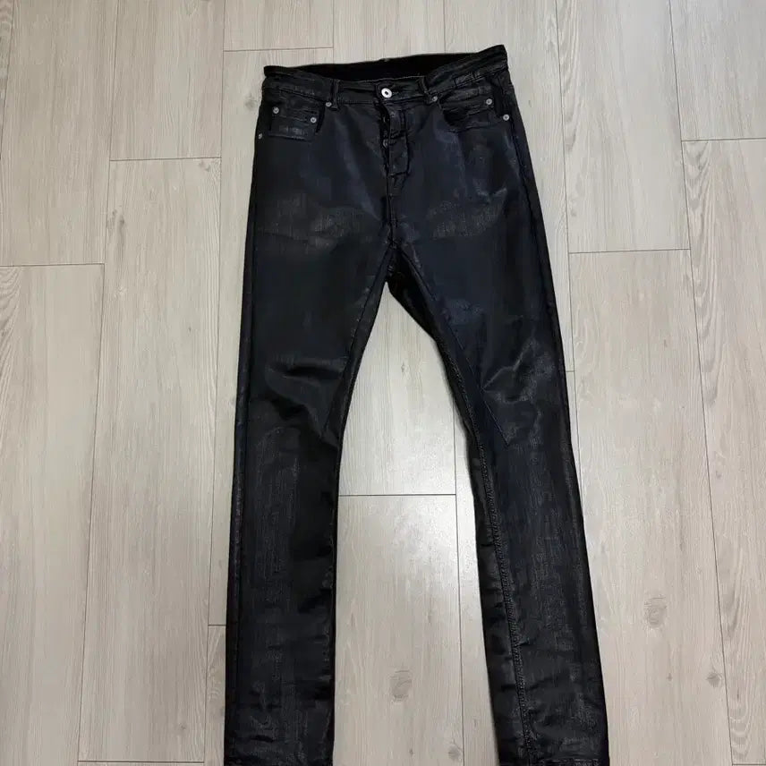 [BUNJANG] Rick Owens Detroit Cut Black Wax Coated Jeans / [30]릭오웬스 디트로이드컷 블랙왁스 코팅진