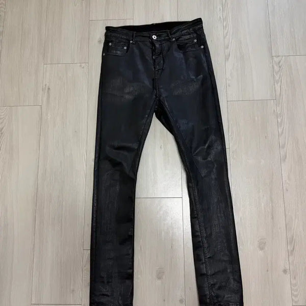[BUNJANG] Rick Owens Detroit Cut Black Wax Coated Jeans / [30]릭오웬스 디트로이드컷 블랙왁스 코팅진