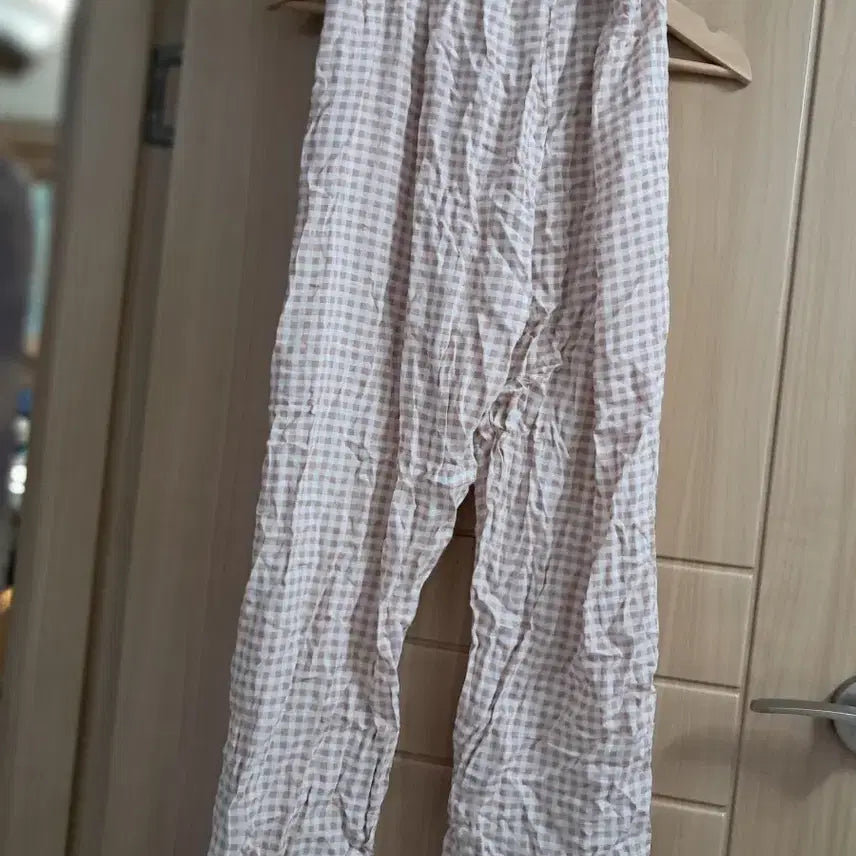[BUNJANG] Checkered Pajama Pants Beige / 체크무늬 파자마바지 베이지