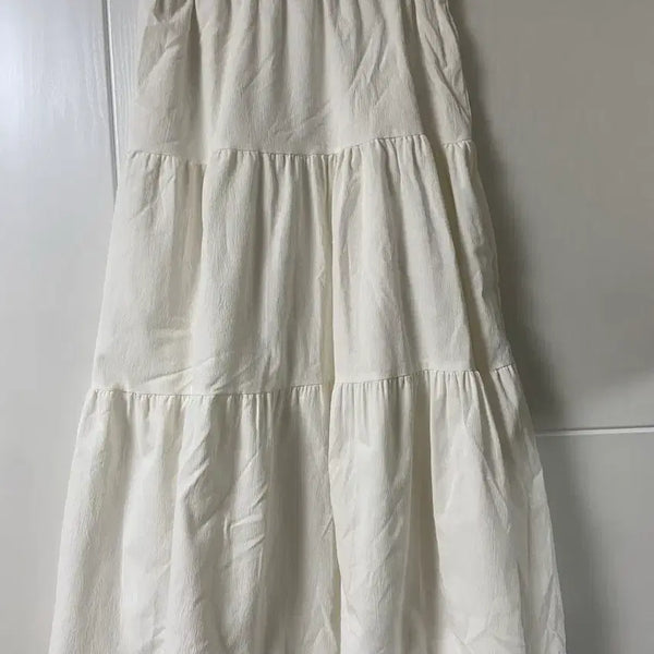 [BUNJANG] White Long Skirt (Free Size) / 흰색 롱치마(프리사이즈)