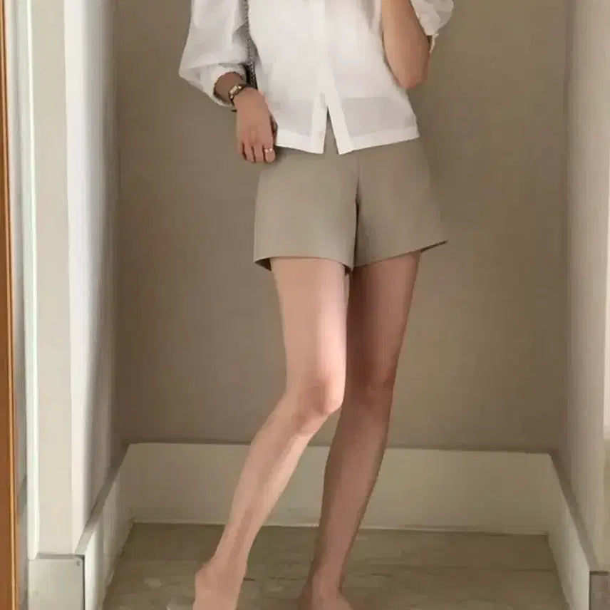 [BUNJANG] Men's Beige Twill Side-Zip Shorts / (M) 베이지 옆지퍼 트윌 반바지 한번 착용