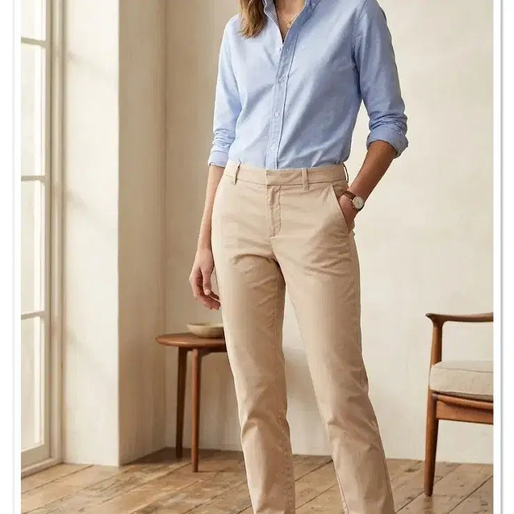 [BUNJANG] BCBG Timeless Straight Cotton Pants Beige / BCBG 타임리스 스트레이트 코튼팬츠 55 베이지 여름스판면바지