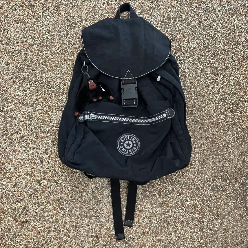 [BUNJANG] Kipling Drawstring Backpack Black / 236 키플링 복조리 백팩 블랙