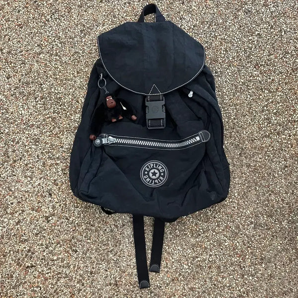 [BUNJANG] Kipling Drawstring Backpack Black / 236 키플링 복조리 백팩 블랙
